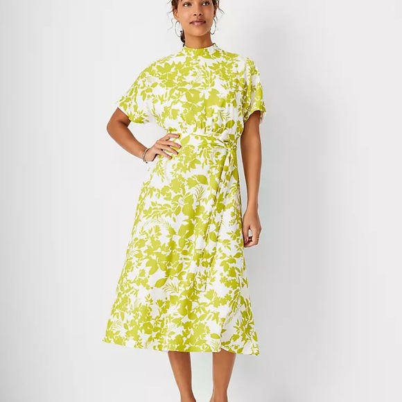 Ann Taylor Dresses & Skirts - Ann Taylor Yellow Floral Midi Dress